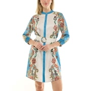 Nanette Nanette Lepore Womens Long Sleeve Tie Waist Mirror Print Mini Dress