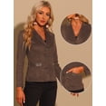 thumbnail image 2 of Chaqueta de Gamuza Sintética Allegra K Cuero Cuello de Solapa 2 Botones Marrón XL, 2 of 5