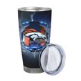 thumbnail image 2 of Taza térmica duradera de acero inoxidable 304 con tapa y pajita, temática del equipo de fútbol de los Broncos, taza térmica de acero inoxidable de 20 oz, taza para automóvil, adecuada para bebidas, 2 of 8