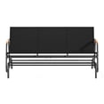 thumbnail image 4 of Craftian Patio Glider Outdoor Rocking Bench Double 3 Person Chair Loveseat Armchair Backyard, Black, 4 of 10
