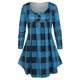 thumbnail image 1 of Camiseta de Henley de Talla Extra a Cuadros Rosegal  Mangas largas de talla grande, 1 of 5