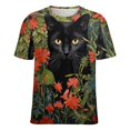 thumbnail image 5 of The Cat Is Hiding Women's Short Sleeve T-Shirt Crew Neck Casual Summer Trendy Loose Fit Tops, 5 of 6