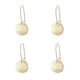thumbnail image 1 of Pendientes largos llamativos con forma de círculo dorado y bola semicircular para mujer, 1 of 2