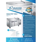 Dukers DPP70-9-S2 Commercial 2-Door Pizza Prep Table Refrigerator