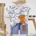 thumbnail image 2 of Toddler Boys Summer Clothes 2 Piece Set Short Sleeve Graphic Print T-Shirt Top & Elastic Waist Shorts Outfits 2T 3T 4T 5T Kaprioy, 2 of 8