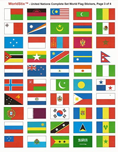 Two Sheets of 50 Belize 100 Country Flag 1.5 x 1 Self Adhesive World Flag Stickers Made in USA 100 Sticker Flags Total