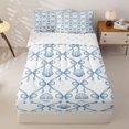 thumbnail image 2 of Homewish Blue Princess Bowknot Zipper Full Size Comforter Sets with Fitted Sheet and 2 Pillowcases for Kid, Ocean Seashell Zipper Bedding Set, Reversible, 4-Piece, 2 of 6