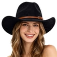 thumbnail image 4 of Classic Cowboy Style Statement Hat Designed for Travel Sun Suede Velvet Western Headwear, 4 of 4