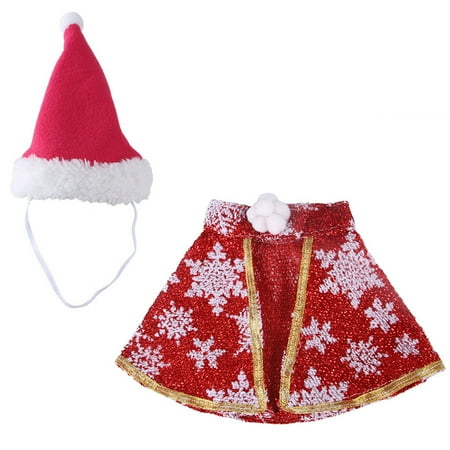 BELOWSYALER Dog Costume for Christmas Party Cats Photoshooting Santa Cloak Hat for Festival Pet Cosplay Costume Holiday Props Outfit