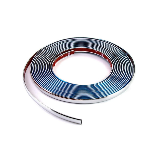 Moldura cromada para automóviles QWORK, 13 mm de ancho y 8 m de largo