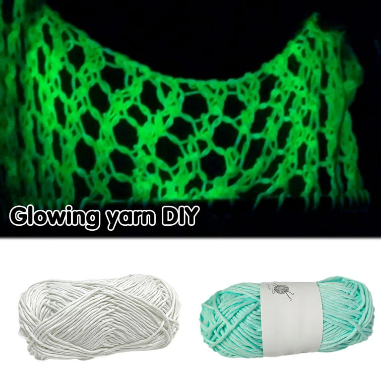 Glowing Yarn, 50m DIY Glow in The Dark Yarn for Crochet, Soft
