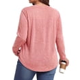 thumbnail image 4 of WellSize Womens Plus Size Tops Casual Pleated V Neck Fall Blouse Tunic Long Sleeve Shirts, 4 of 7