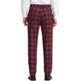 thumbnail image 3 of INSPIRE CHIC Men's Business Plaid Lightweight Regular Fit Flat Front Checked Pants 30 Black Red, 3 of 7