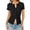 BK37_Black, variant on Womens Y2k Tops Button Down Short Sleeve Shirts Lightweight Summer Cardigans Slim Fit Ribbed Blouse Sky Blue M