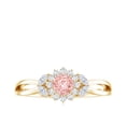 thumbnail image 5 of Rosec Jewels IGI Certified Lab Grown Pink Diamond Flower Engagement Ring 1 Carat - Fancy Pink Color and E-VS1 Clarity - Pink White Diamond Ring, 18K Yellow Gold, US 7.50, 5 of 9