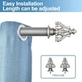 thumbnail image 3 of Urbanest Adjustable Single Curtain Rod Set Regale Finials – 1 - Inch Diameter, With Pewter Rod, 84–120 Inches, 3 of 6