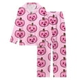thumbnail image 5 of hospital recovery pajama sets for women post-surgery front button sleepwear Women's Halloween Themed Printed Long Sleeve Pajama Set Loungewear For Festive Comfort, 5 of 5