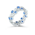 thumbnail image 2 of Sterling Silver Blue Cz Double Zig Zag Eternity Ring for Women and Teens - Size 6, 2 of 3