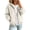White, variant on MexChoioe Hoodie Denim Jacket for Womens Drawstring Vintage Denim Fabric Hoodies Full Zip Long Sleeve Hooded Jean Coat with Pockets