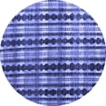 thumbnail image 1 of Ahgly Company Machine Washable Indoor Round Abstract Blue Modern Area Rugs, 6' Round, 1 of 4