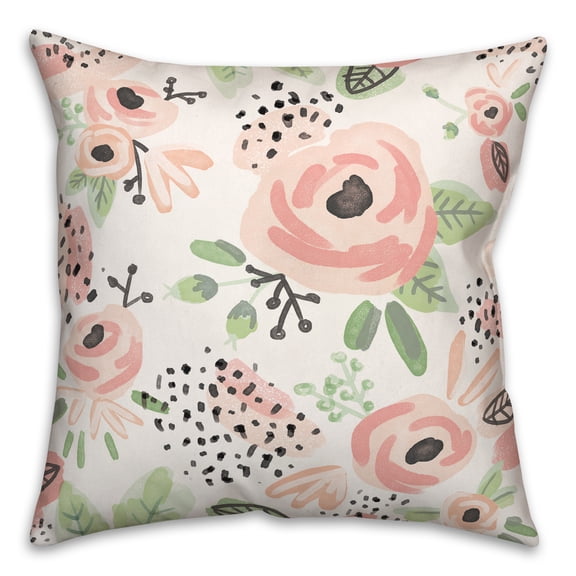 Creative Products Blush Flowers 18x18 Spun Poly Pillow