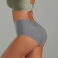 thumbnail image 3 of Women Soft Stretch Seamless Underwear V Cut Waist No Show Solid Color Sport Panties Gray XS, 3 of 4