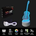 thumbnail image 2 of YSITIAN 3D Illusion Night Light Lamp Guitar - Guitar 3D Illusion Lamp 16 Color Changing 3D Led Night Light Touch Lamps (Black) YT03-473, 2 of 6