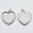 thumbnail image 2 of 201 Stainless Steel Pendant Cabochon Settings Plain Edge Bezel Cups Heart Stainless Steel Color Tray: 23.5x25.5mm 30x29x2.2mm Hole: 8.5x4.5mm, 2 of 2
