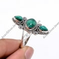thumbnail image 3 of Natural Green Malachite Stone 925 Sterling Silver Design Statement Ring Gift Jewelry for Her, 3 of 5