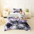thumbnail image 4 of Manfei Vintage Wildlife Twin Comforter Sets,Rustic Wolves Bedding Set,Gray,Light Gray Reversible,2 Pieces,1 Comforter and 1 Pillowcase, 4 of 7