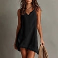 thumbnail image 2 of Erwazi Dresses for Women V Neck Adjustable Strap V Neck Dress Trendy Soft able Cut Ideal Casual Daily Mini Dresses, 2 of 9