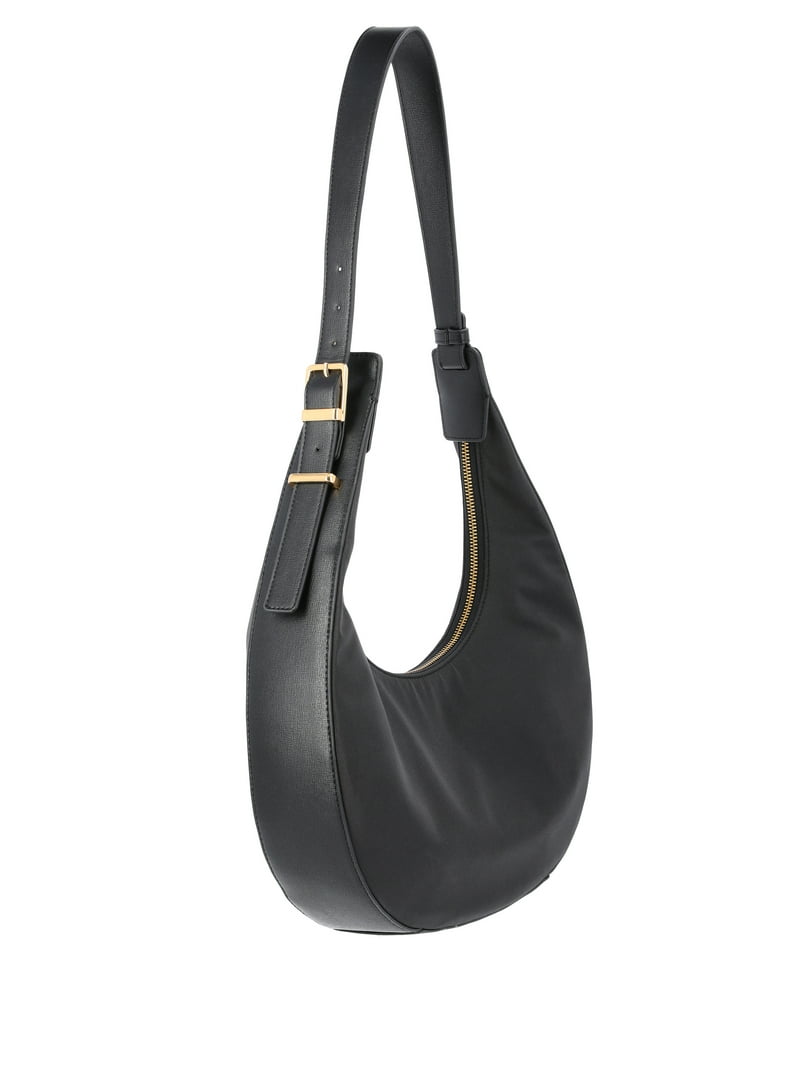 Time & Tru Harbour Hobo,Black - Walmart.com