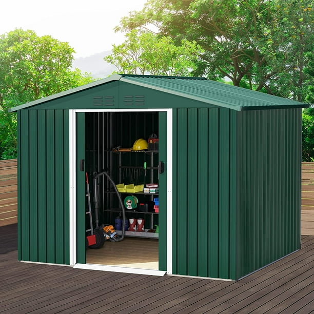 YITAHOME 6x8 FT Outdoor Storage Shed, Large Metal Tool Sheds, Heavy