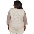 thumbnail image 2 of Alfred Dunner Womens Plus-Size Popcorn Mesh Speckled Top With Necklace, 2 of 4