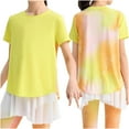 thumbnail image 2 of Spazoro Toddler Girls T-shirts, Activewear Sport Crewneck with Gradient Color Summer Short Sleeve Tops Yellow Size 4-16T, 2 of 4