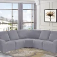thumbnail image 4 of SHANNA Non-Slip 7-Pieces Polyester Sectional Recliner Sofa Covers, Gray, 4 of 11