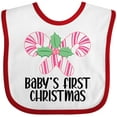 thumbnail image 3 of Inktastic Baby Girl First Christmas Candy Cane Girls Baby Bib, 3 of 4