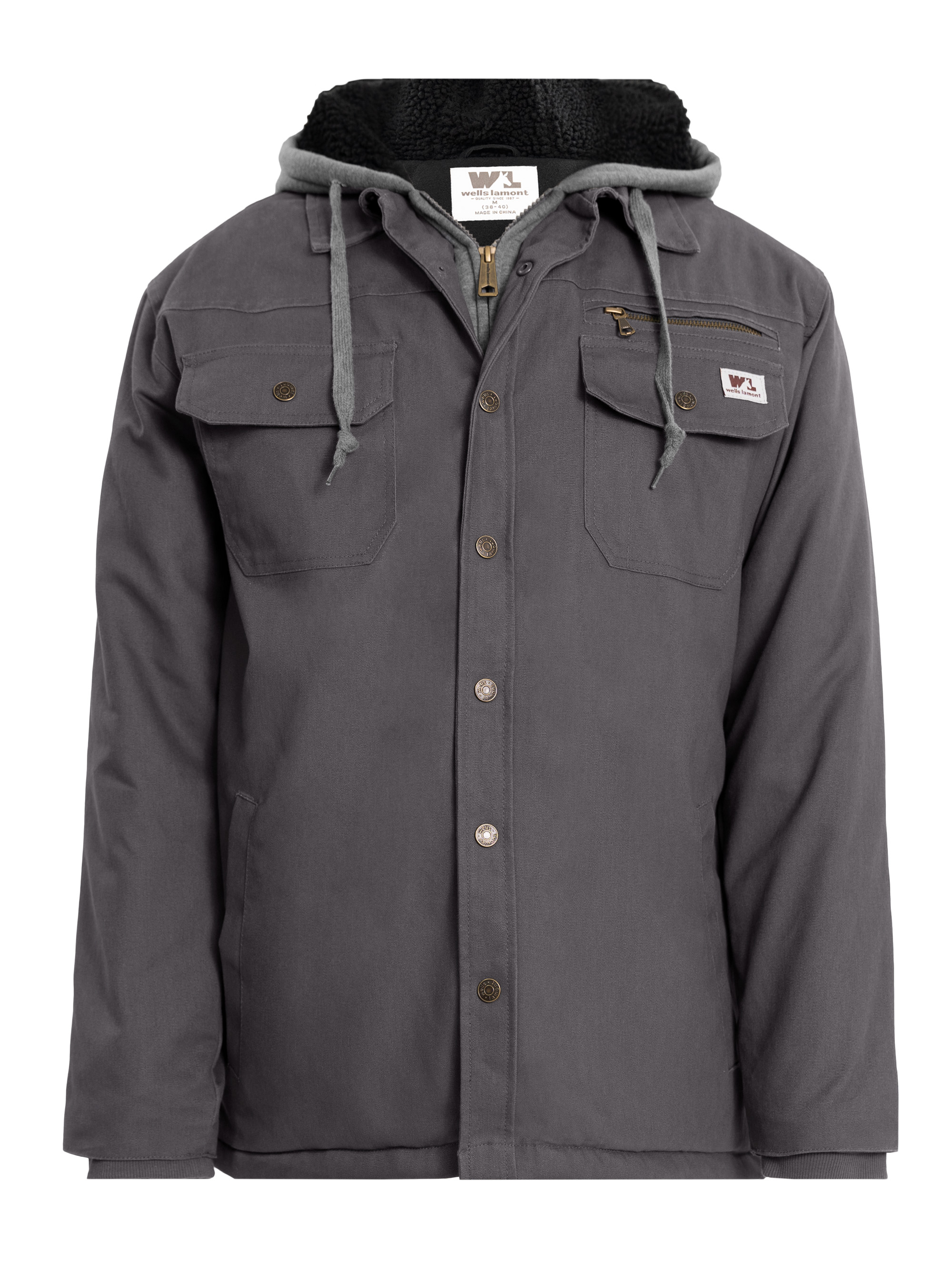 Wells Lamont Quilted Flex Canvas Thermal Sherpa Lined Shirt Jacket ...