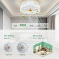 thumbnail image 3 of BayDay 13" White Ceiling Fan with LED Light & Remote, Modern Bladeless Fan, Stepless Dimming, 3-Color Temperature, Flush Mount, Quiet, Easy Installation for Bedroom, Small Spaces, 3 of 5