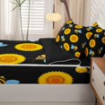 thumbnail image 5 of Erosebridal Cartoon Bug Bee Zipper Queen Comforter Set with Fitted Sheet and 2 Pillowcases,Black Blue,Black Reversible,4pcs, 5 of 8