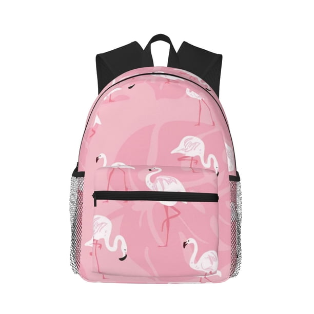 Easygdp Pink Flamingos and Flowers Mochila Casual para Portátil, Mochila para Escuela, Viajes, Negocios