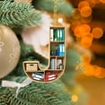 thumbnail image 5 of CuiLiyq Bookcase Hanging A to Z Letter Shaped Bookshelf Pendant, Christmas Tree Hanging Decorations, Acrylic Ornament Xmas Decor (Acrylic, Letter-J), 5 of 6