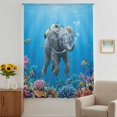 thumbnail image 2 of Ocean Diving Elephant Sheer Curtains 45 Inches Long, Blue Coastal Coral Fish Marine Life Light Filering Curtains, Breathable Simi Curtain Privacy Drapes for Kitchen Bathroom Small Window Treatment, 2 of 9