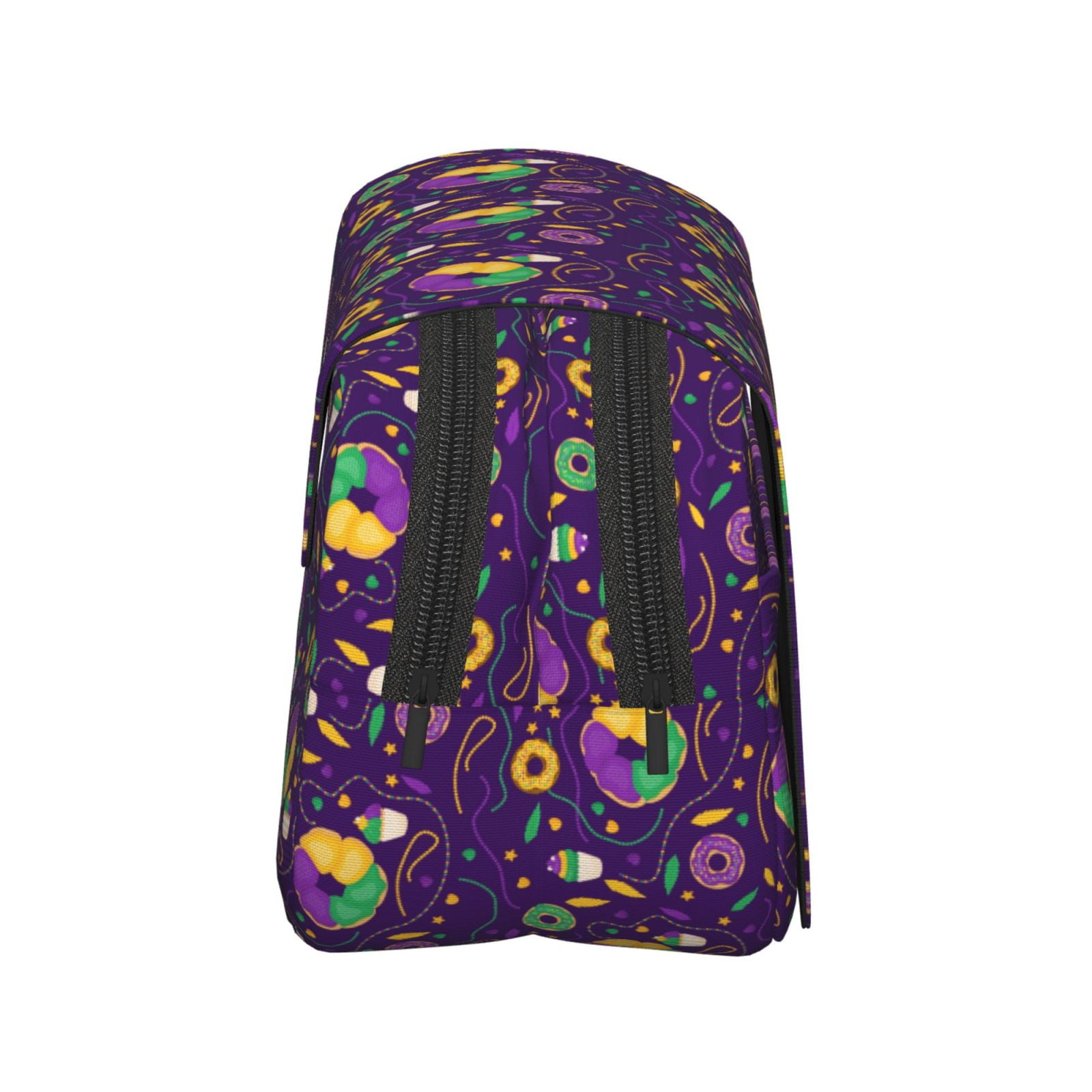 Rateoe Mardi Gras and Donuts Pattern Double Clamshell Pen Case, Storage Organizer with Two Zipper Compartments– Holds Up to 50 Pencils & Pens