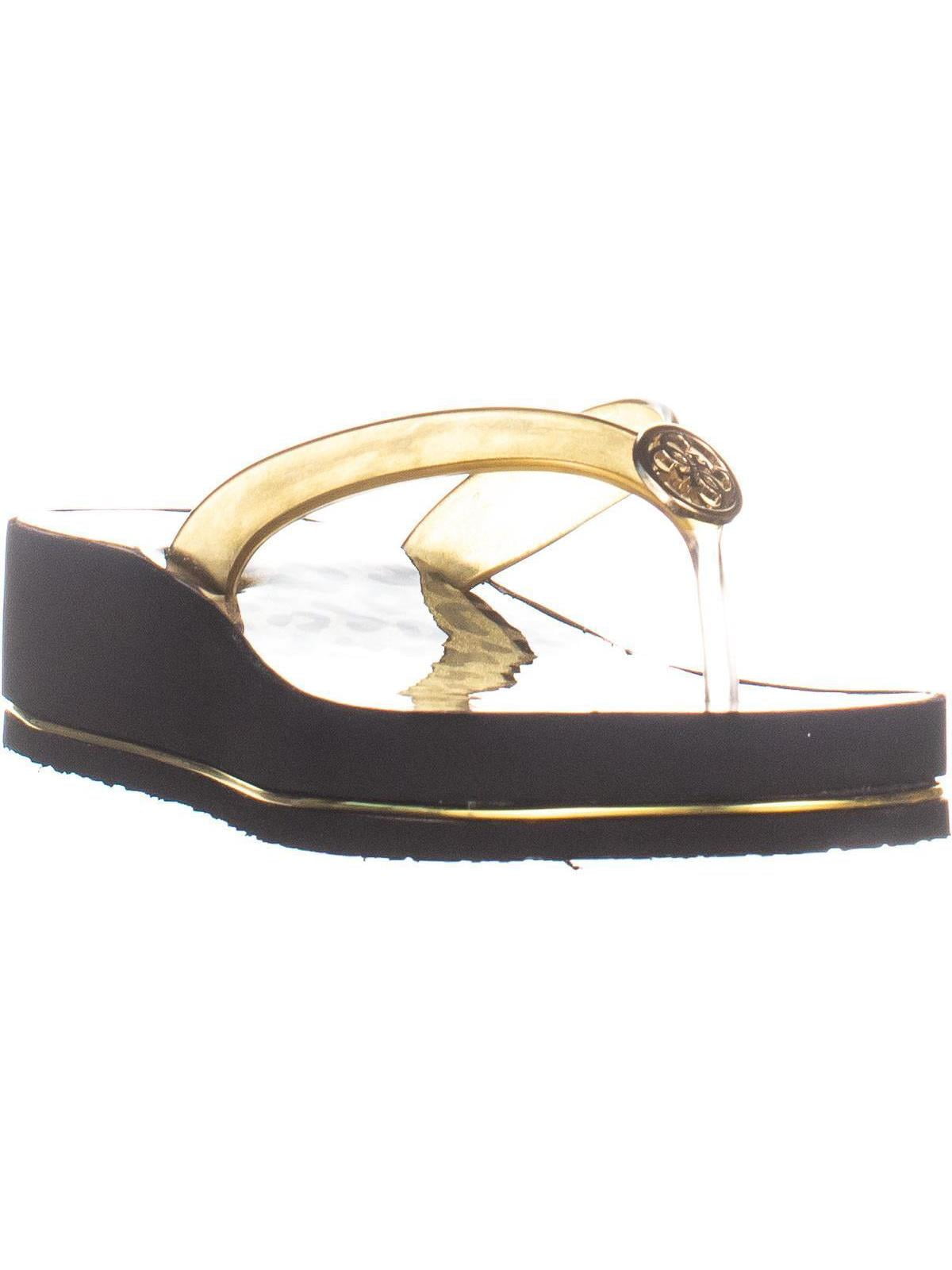 guess gold flip flops