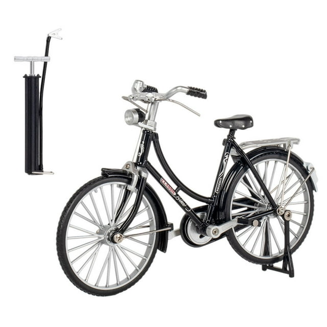Aluminium Alloy Ladies Mountain Bicycle Model Small Cycle Collection Portable 7-14 Age Decorative 1:10 Simulation Cycle Collective Children Toy Black