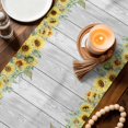 thumbnail image 3 of Farmhouse Yaks Table Runner 90 Inches, Country Sunflowers Floral Wooden Grain Bed Runner Dresser Scarves Tabletop for Indoor Outdoor Parties/Ceremony/Banquet, 13" x 90", 3 of 9