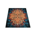 thumbnail image 4 of RUGSOTIC CARPETS MACHINE MADE HEATSET POLYPROPYLENE AREA RUGS - 4'x6', Rectangle, Caramel Blue, Floral Modern Design, High Pile Machine Made Area Rugs for Living Room, Bed Room (MX0012), 4 of 5