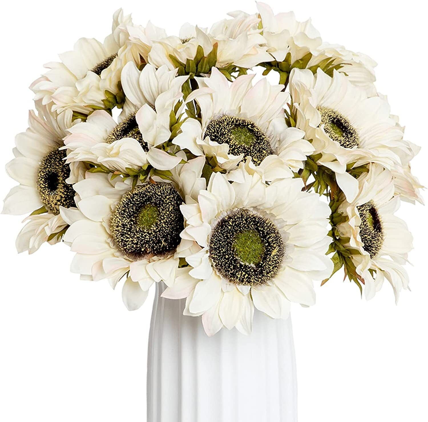 Viworld 6Pcs Artificial Sunflowers Single Stem Rustic Fake Flowers