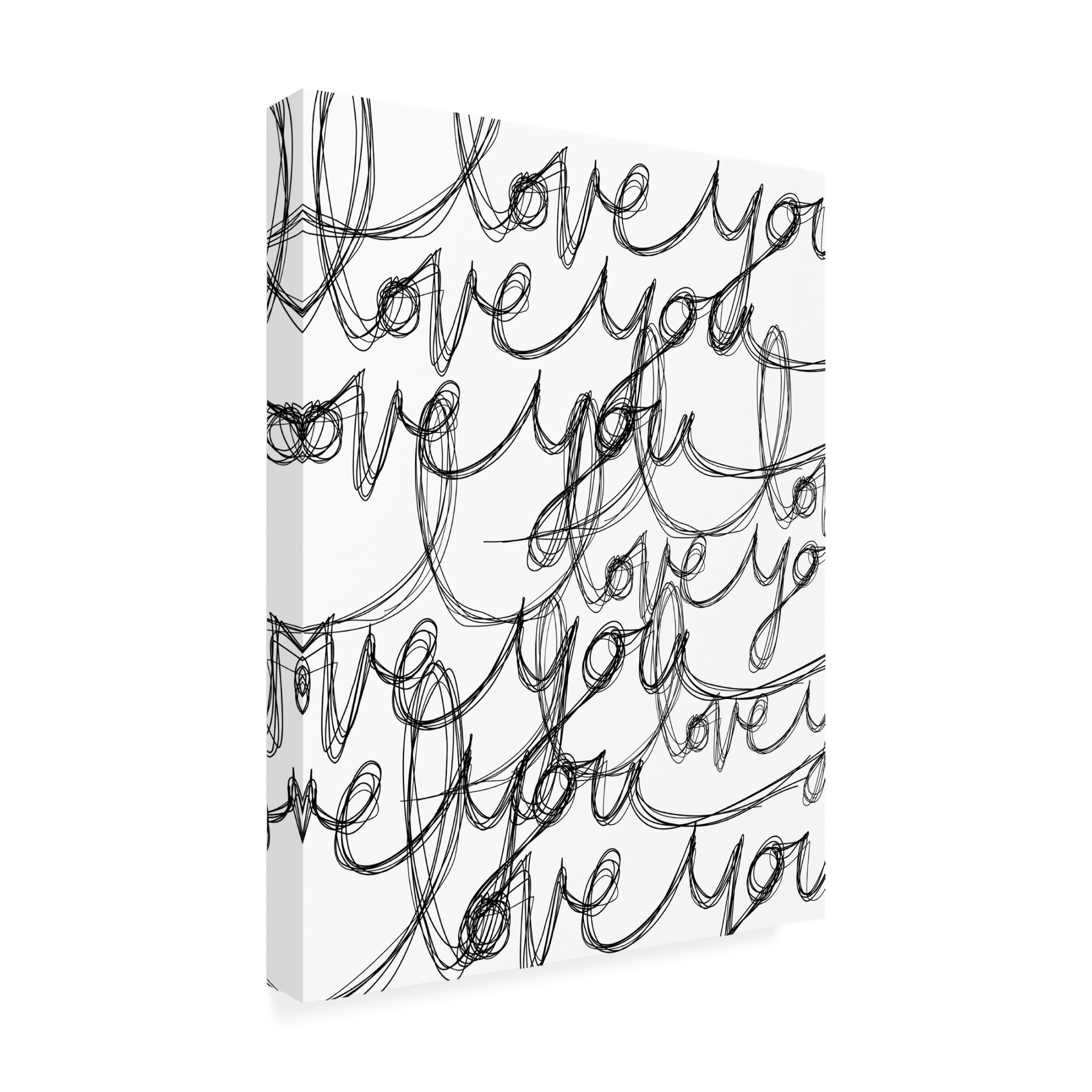 Canvas Wall Art - Tom Quartermaine 'I Love You Grunge Handwriting' Wall Art for Living Room, Bedroom, or Office Décor by Trademark Fine Art - 14 x 19 Inches
